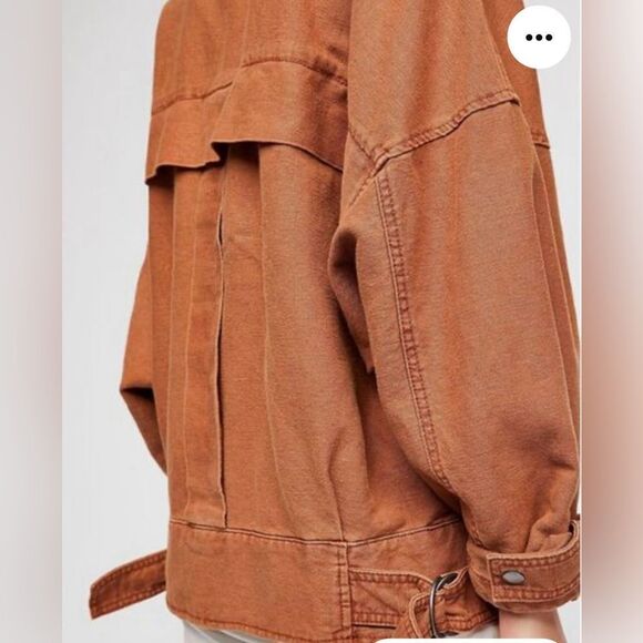 Free People Utility Cargo Jacket Burnt Orange Tan Sz M - Picture 3 of 15